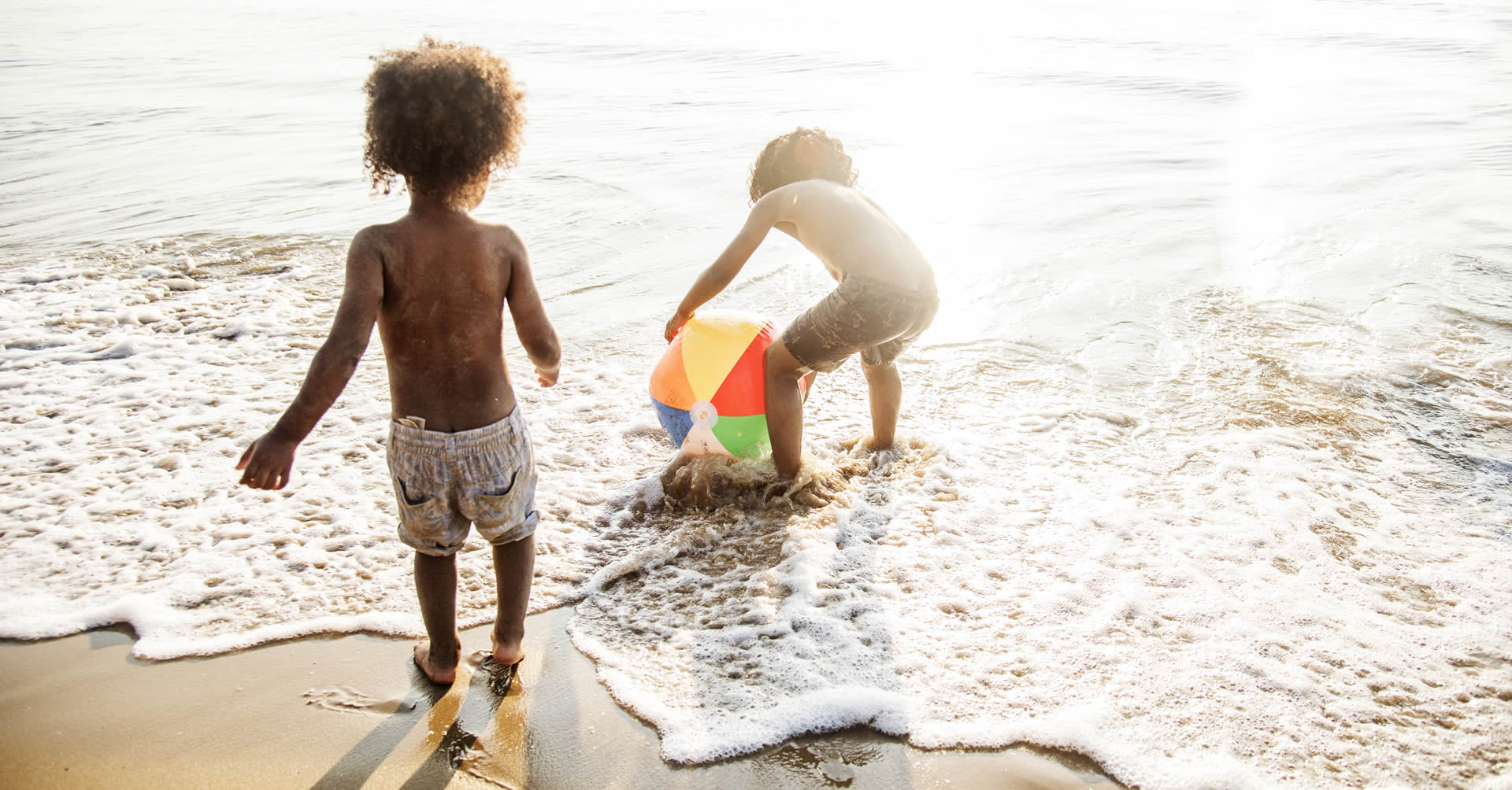 children at the beach